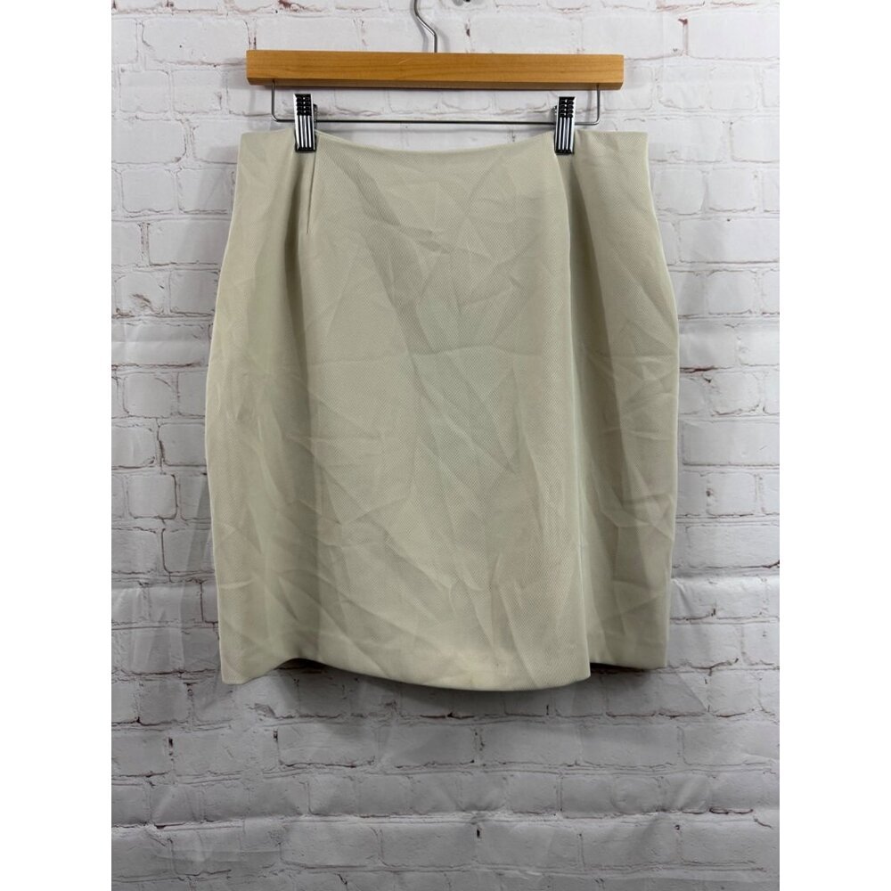 Alia Petites Skirt Womens Size 12 Lite Beige Short Lined Careerwear